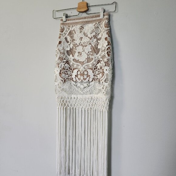 SELF-PORTRAIT | Looped Fringe Skirt - Picture 4 of 13